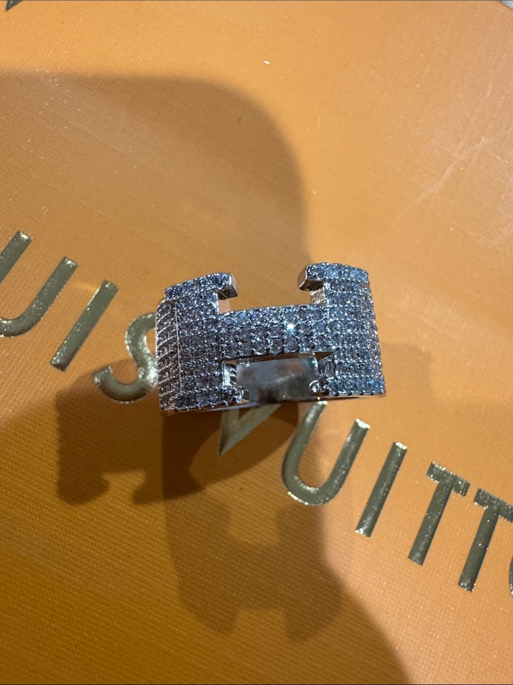 Silver Crystal Pavé H Cuff